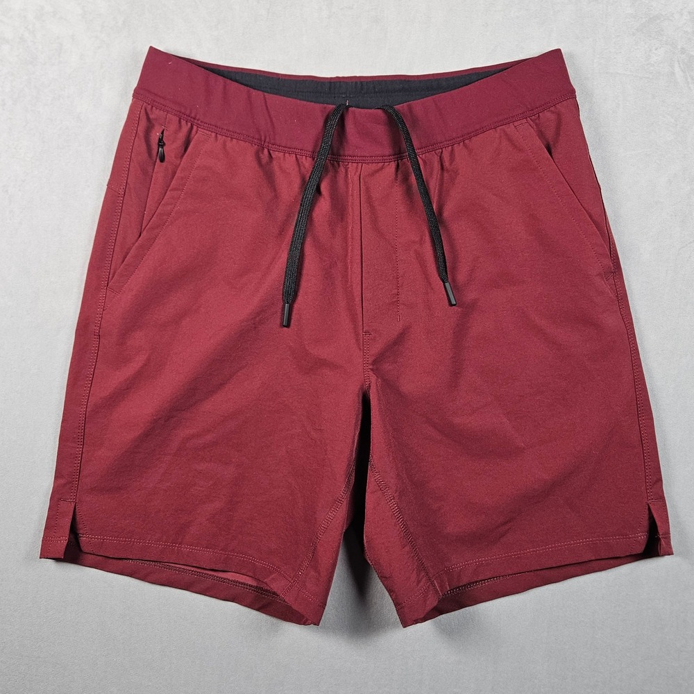 Public Rec Shorts Mens 32 Red Drawstring Zipper Pocket Athletic Gym Athleisure